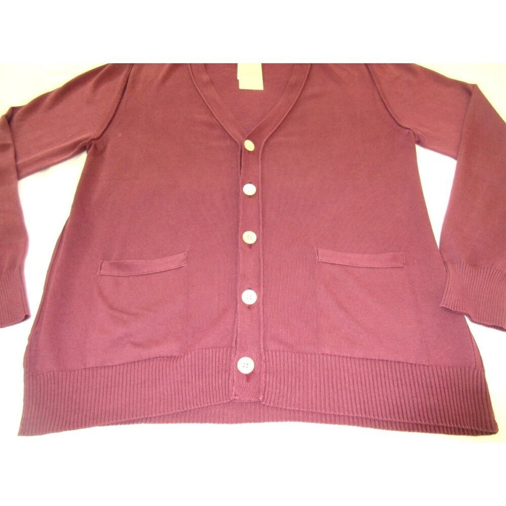 OOBE Brand Men's Ashworth Cotton Cardigan Italian Made Sweater Currant Red NWT - Picture 9 of 9
